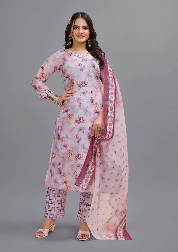Pink_Cotton_Kurti_Pant_With_Dupatta_Set_For_Women