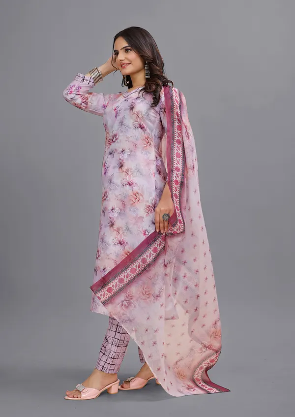 Pink_Cotton_Kurti_Pant_With_Dupatta_Set_For_Women
