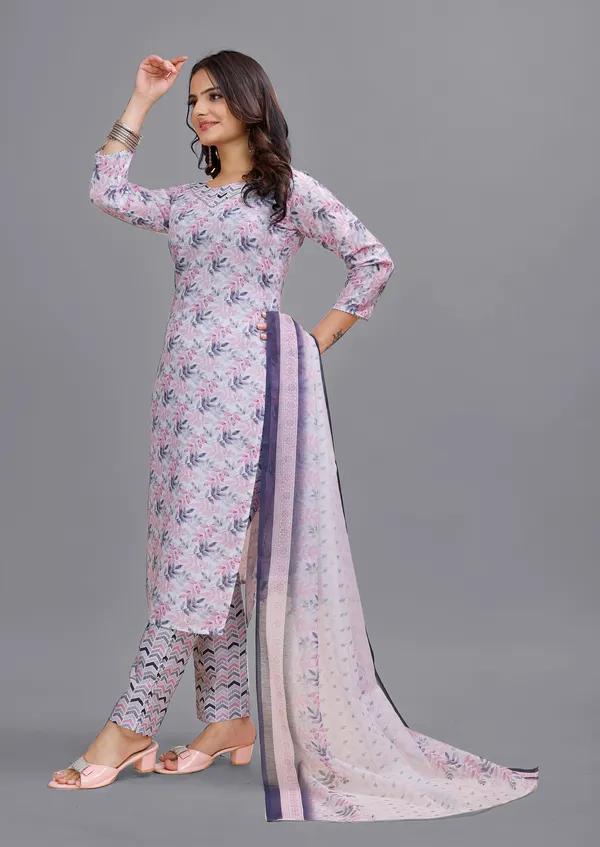 Purple_Cotton_Kurti_Pant_With_Dupatta_Set_For_Women