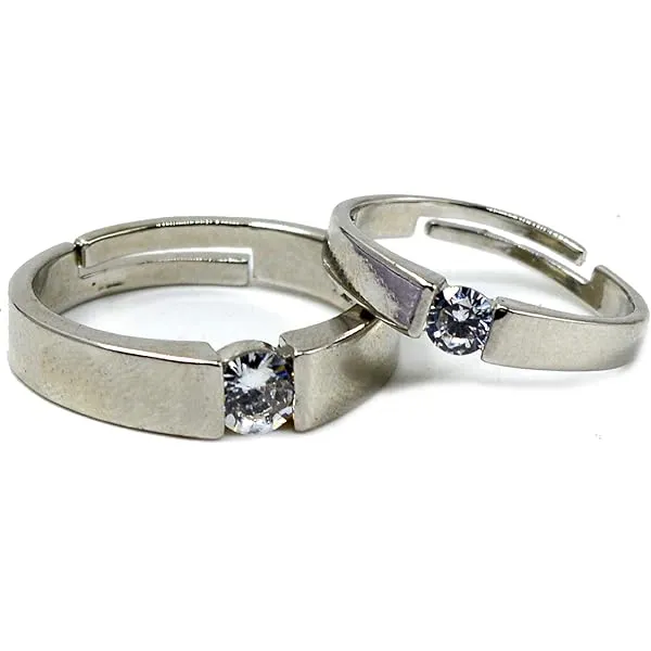 Silver_Stainless_Steel_Crystal_Diamond_King_Queen_With_Nug_Stone_Unique_Design_Romantic_Couple_Matching_Ring_For_Women_(Pack_Of_2)