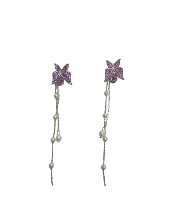 Silver_Stainless_Steel_Crystal_Tassel_3D_Long_Butterfly_Dangle_Earring_For_Women