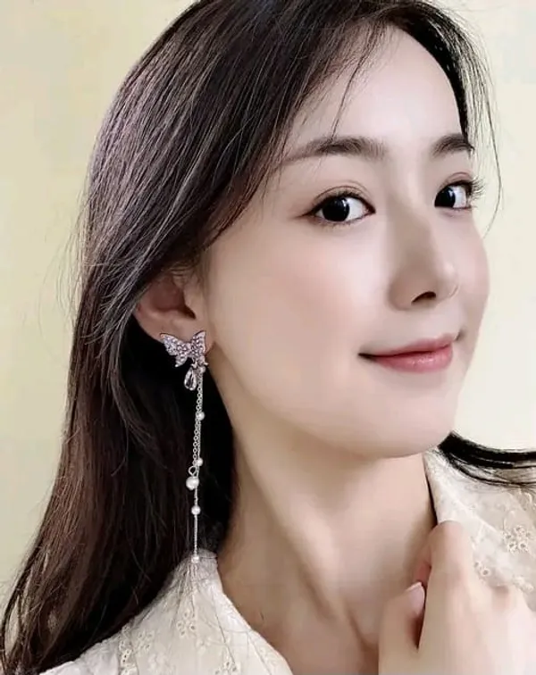 Silver_Stainless_Steel_Crystal_Tassel_3D_Long_Butterfly_Dangle_Earring_For_Women