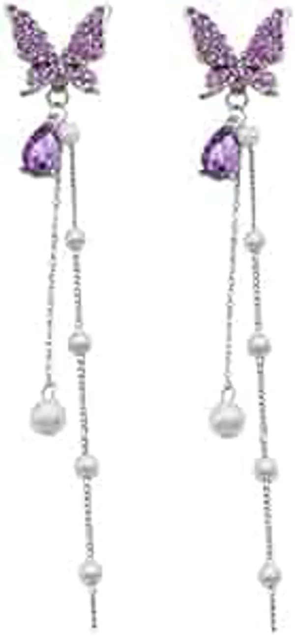 Silver_Stainless_Steel_Crystal_Tassel_3D_Long_Butterfly_Dangle_Earring_For_Women