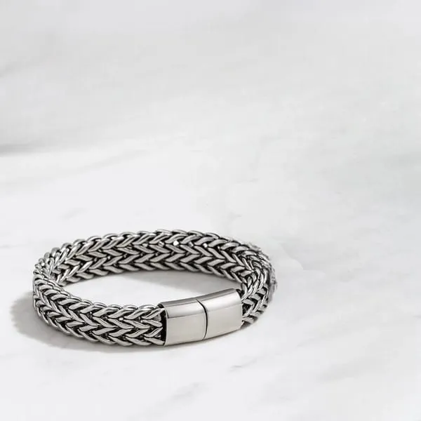 Silver_Stainless_Steel_Dual_Curb_Chain_Birthday_And_Anniversary_And_Husband_Valentine_Gift_Rakhi_Bracelet_For_Men