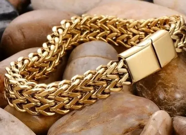 Premium_Gold-Tone_Wide_Woven_Chain_Bracelet_for_Men_&_Boys_–_Luxury_Multi-Layer_Link_Bracelet_with_Box_Clasp