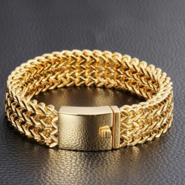 Premium_Gold-Tone_Wide_Woven_Chain_Bracelet_for_Men_&_Boys_–_Luxury_Multi-Layer_Link_Bracelet_with_Box_Clasp