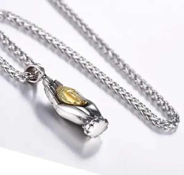 Silver_Stainless_Steel_Buddha_Head_Necklace_Brass_Spiritual_Prayer_Charm_Religious_Pendant_For_Men