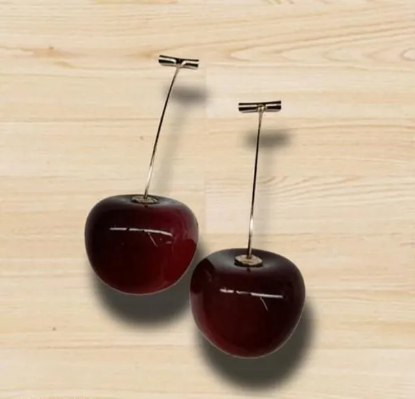 Red_Stainless_Steel_Fashion_Korean_Cry_Sweet_Cry_Dangle_Drop_Lovely_Fruit_Earring_For_Women