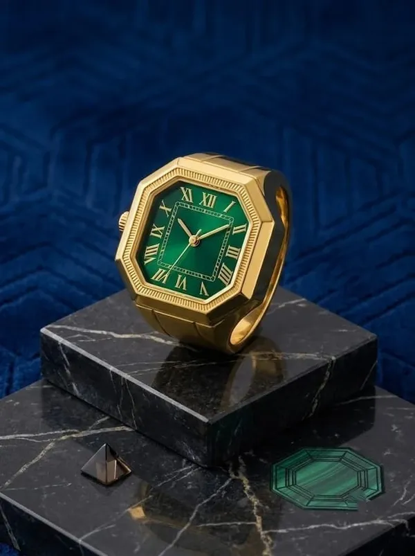 Gold_Finger_Ring_Watch_with_Green_Dial_for_Women_|_Adjustable_Quartz_Ring_Watch_|_Luxury_Octagonal_Mini_Jewelry_Watch_|_Fashion_Ring_Watch