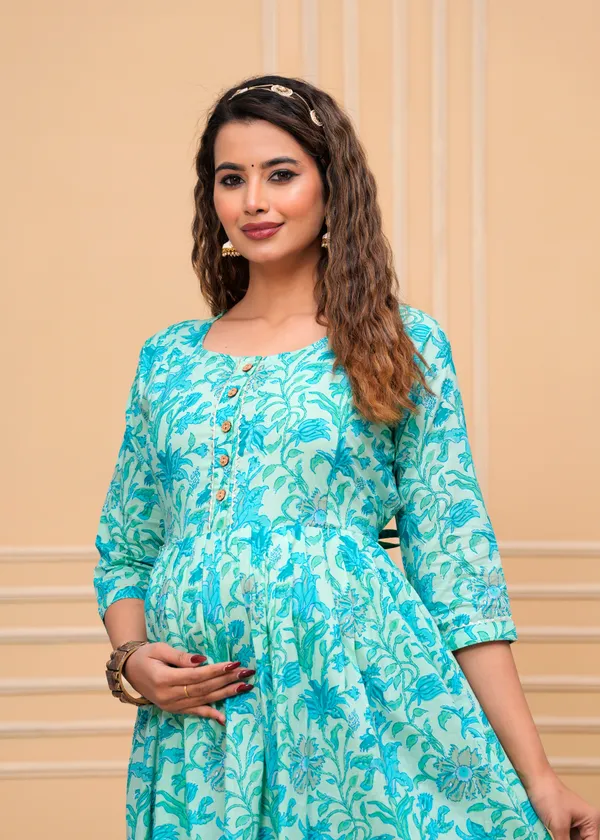 Sky_Maternity_Feeding_Kurti_For_Women_|_Cotton_Blend_Anarkali_Dress_With_Nursing_Zip_For_Pre_&_Post_Pregnancy