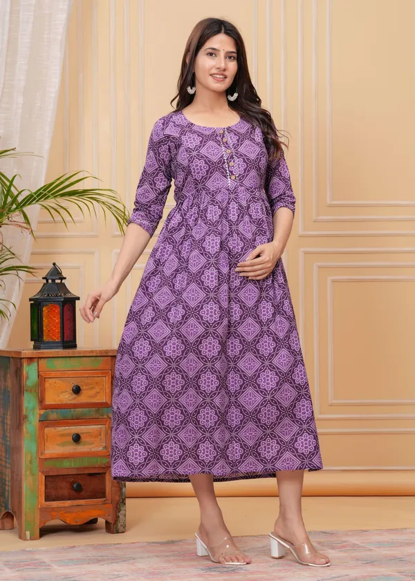 Purple_Maternity_Feeding_Kurti_For_Women_|_Cotton_Blend_Anarkali_Dress_With_Nursing_Zip_For_Pre_&_Post_Pregnancy