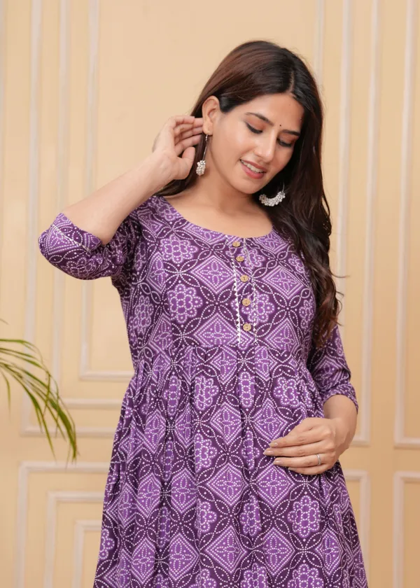 Purple_Maternity_Feeding_Kurti_For_Women_|_Cotton_Blend_Anarkali_Dress_With_Nursing_Zip_For_Pre_&_Post_Pregnancy