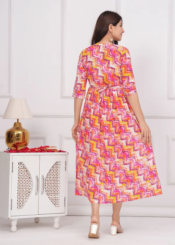 Multi_Maternity_Feeding_Kurti_For_Women_|_Cotton_Blend_Anarkali_Dress_With_Nursing_Zip_For_Pre_&_Post_Pregnancy