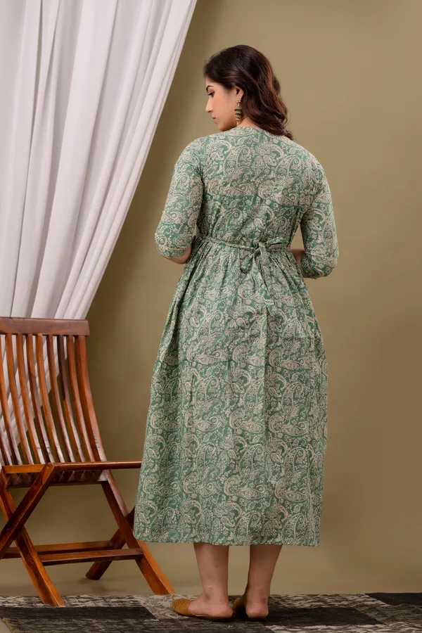 Mint_Green_Maternity_Feeding_Kurti_For_Women_|_Cotton_Blend_Anarkali_Dress_With_Nursing_Zip_For_Pre_&_Post_Pregnancy