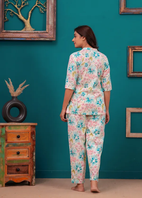 White_Cotton_Printed_Co-Ord_Set_Kurta_With_Pant_Set_For_Women