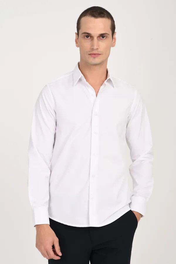 White_Cotton_Regular_Shirts_For_Men