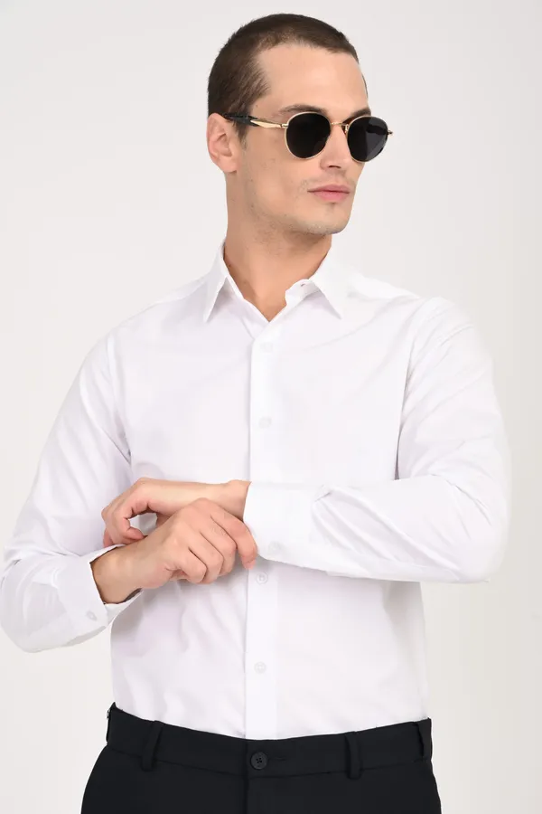 White_Cotton_Regular_Shirts_For_Men