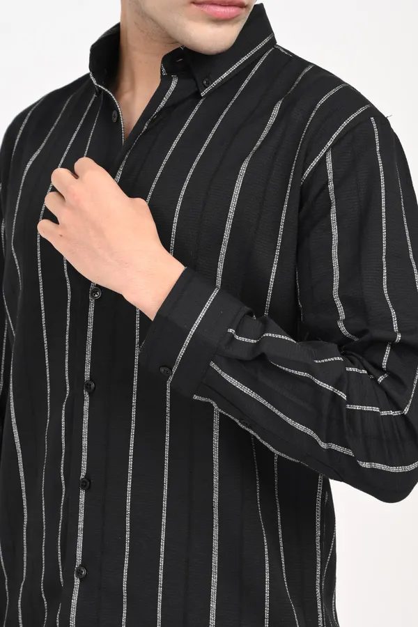 Black_Cotton_Relaxed_Fit_Striped_Shirt_For_Men
