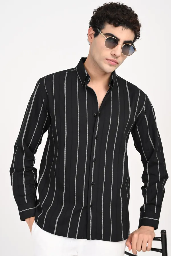 Black_Cotton_Relaxed_Fit_Striped_Shirt_For_Men