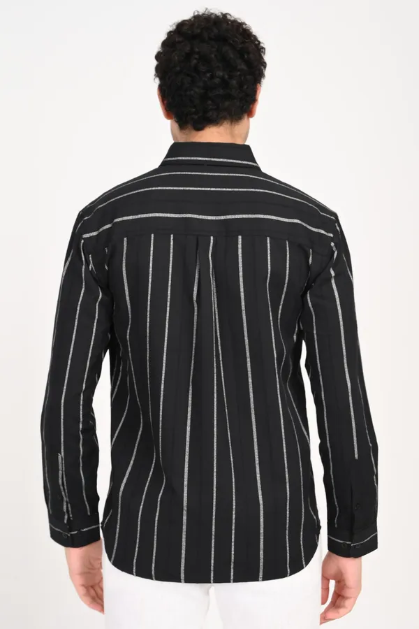 Black_Cotton_Relaxed_Fit_Striped_Shirt_For_Men