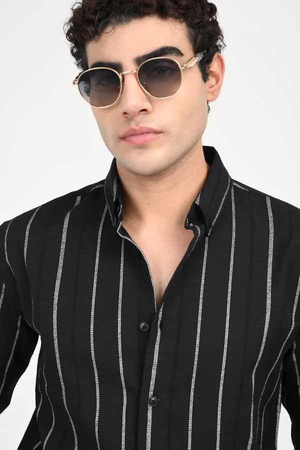 Black_Cotton_Relaxed_Fit_Striped_Shirt_For_Men