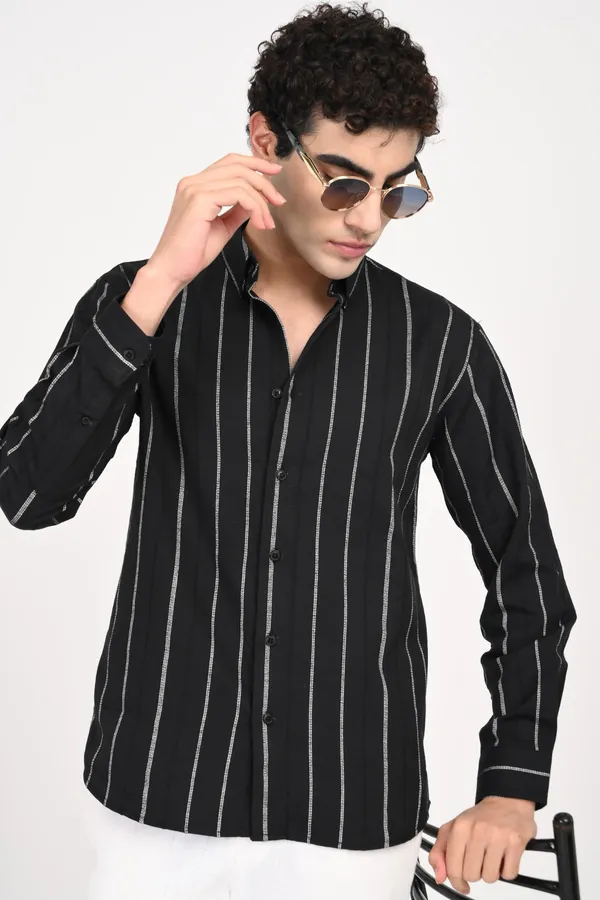 Black_Cotton_Relaxed_Fit_Striped_Shirt_For_Men