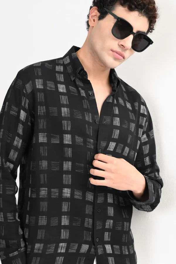 Black_Cotton_Regular_Shirt_For_Men