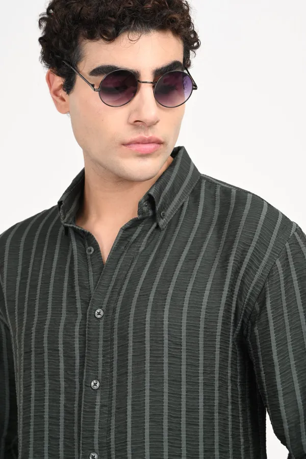 Dark_Green_Cotton_Relaxed_Fit_Striped_Shirt_For_Men