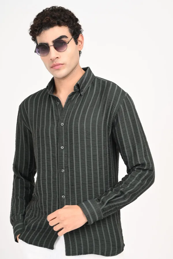 Dark_Green_Cotton_Relaxed_Fit_Striped_Shirt_For_Men