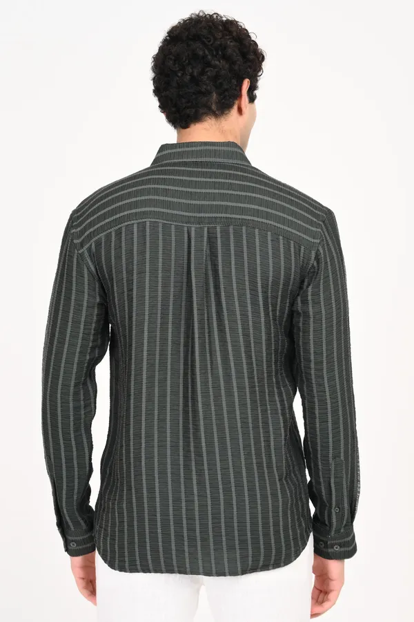 Dark_Green_Cotton_Relaxed_Fit_Striped_Shirt_For_Men
