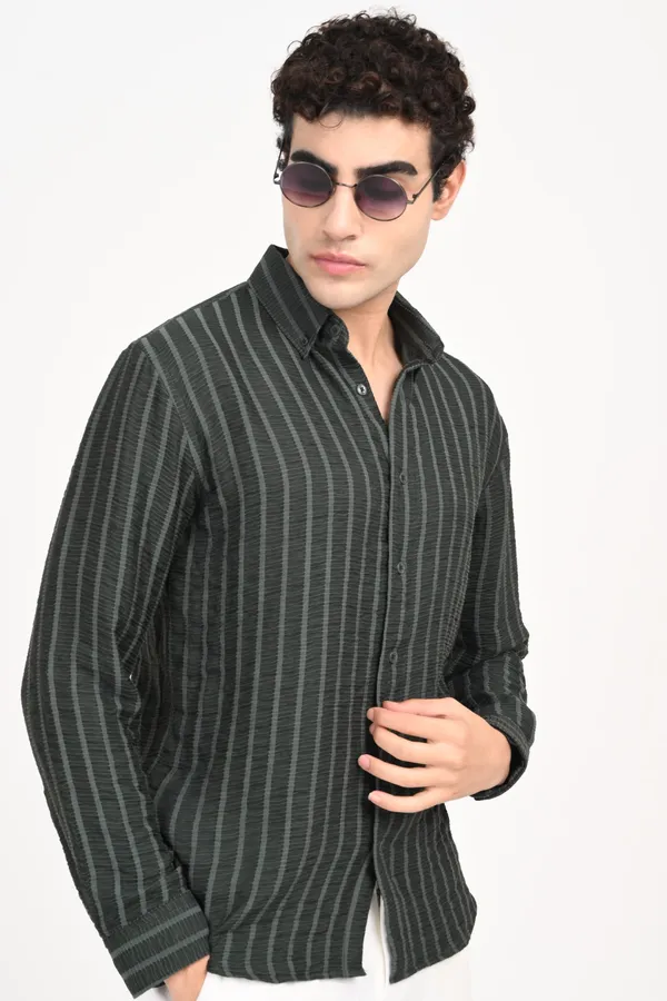 Dark_Green_Cotton_Relaxed_Fit_Striped_Shirt_For_Men