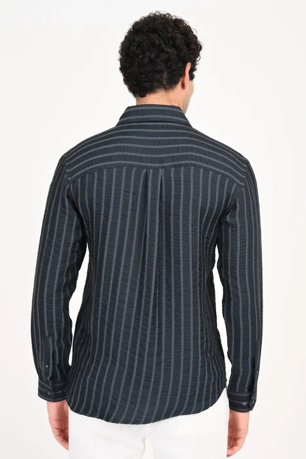 Black_Cotton_Relaxed_Fit_Striped_Shirt_For_Men