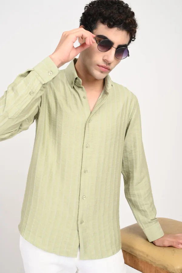 Light_Green_Cotton_Relaxed_Fit_Striped_Shirt_For_Men