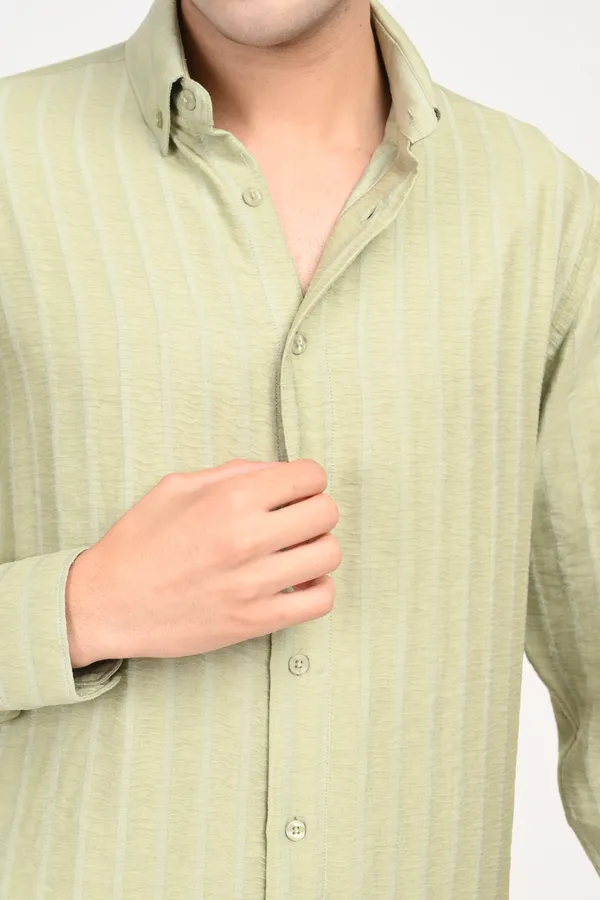 Light_Green_Cotton_Relaxed_Fit_Striped_Shirt_For_Men