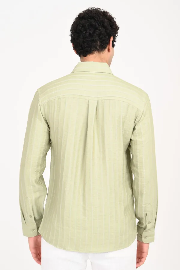 Light_Green_Cotton_Relaxed_Fit_Striped_Shirt_For_Men