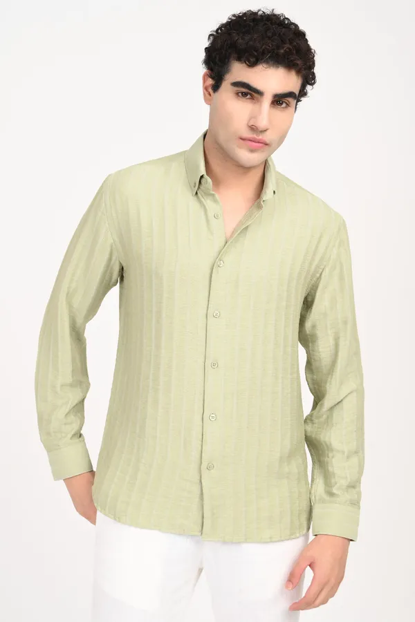 Light_Green_Cotton_Relaxed_Fit_Striped_Shirt_For_Men