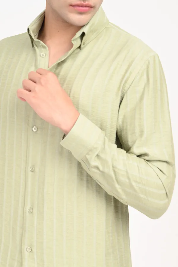 Light_Green_Cotton_Relaxed_Fit_Striped_Shirt_For_Men