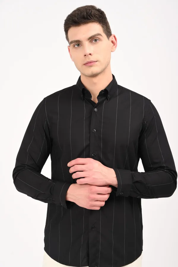 Black_Cotton_Relaxed_Fit_Striped_Shirt_For_Men