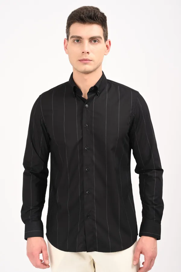 Black_Cotton_Relaxed_Fit_Striped_Shirt_For_Men