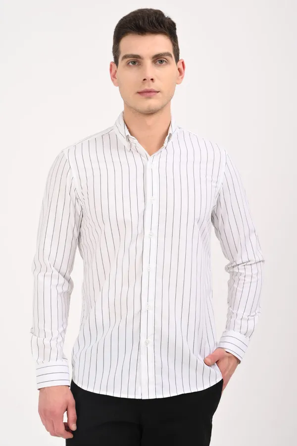 White_Cotton_Relaxed_Fit_Striped_Shirt_For_Men