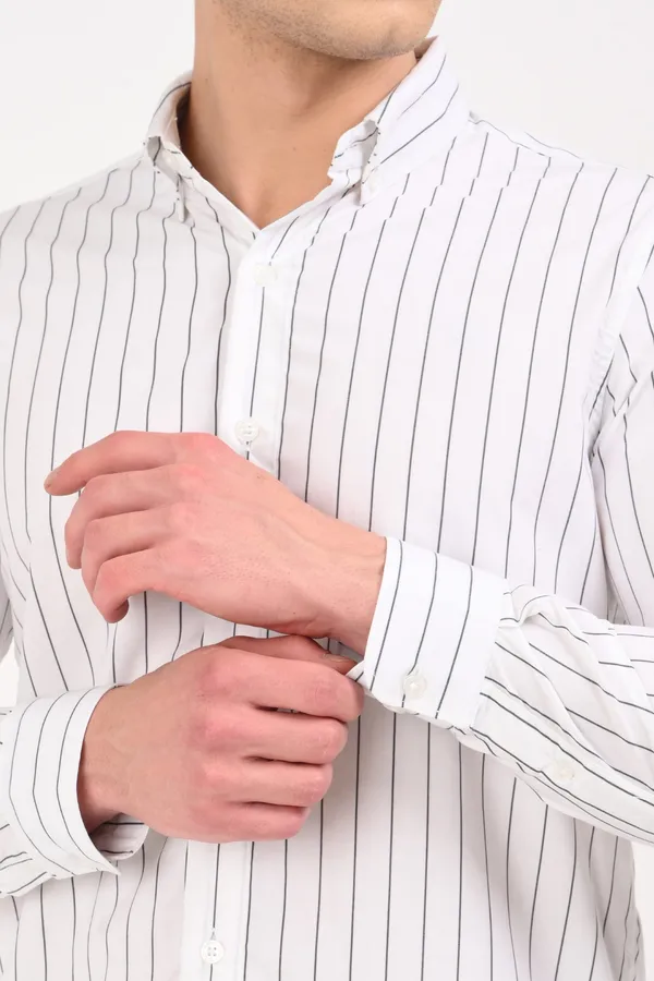 White_Cotton_Relaxed_Fit_Striped_Shirt_For_Men