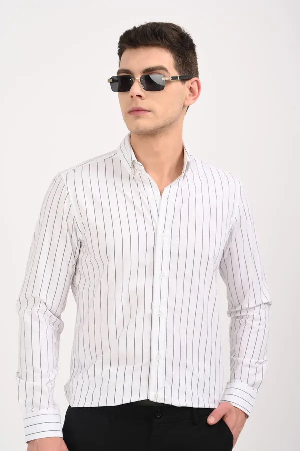 White_Cotton_Relaxed_Fit_Striped_Shirt_For_Men