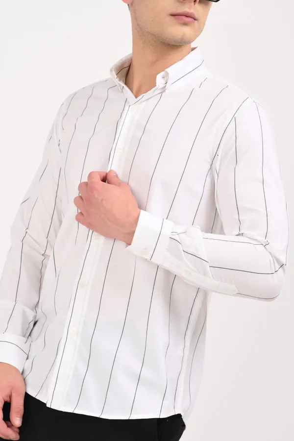White_Cotton_Relaxed_Fit_Striped_Shirt_For_Men