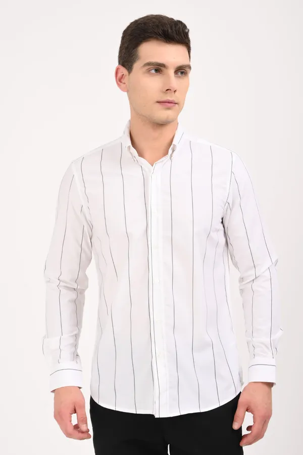 White_Cotton_Relaxed_Fit_Striped_Shirt_For_Men