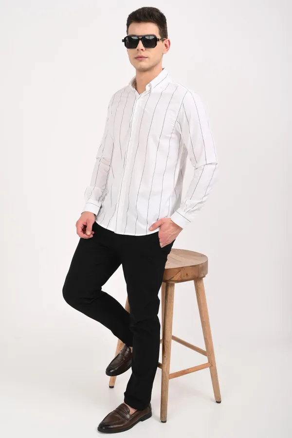 White_Cotton_Relaxed_Fit_Striped_Shirt_For_Men