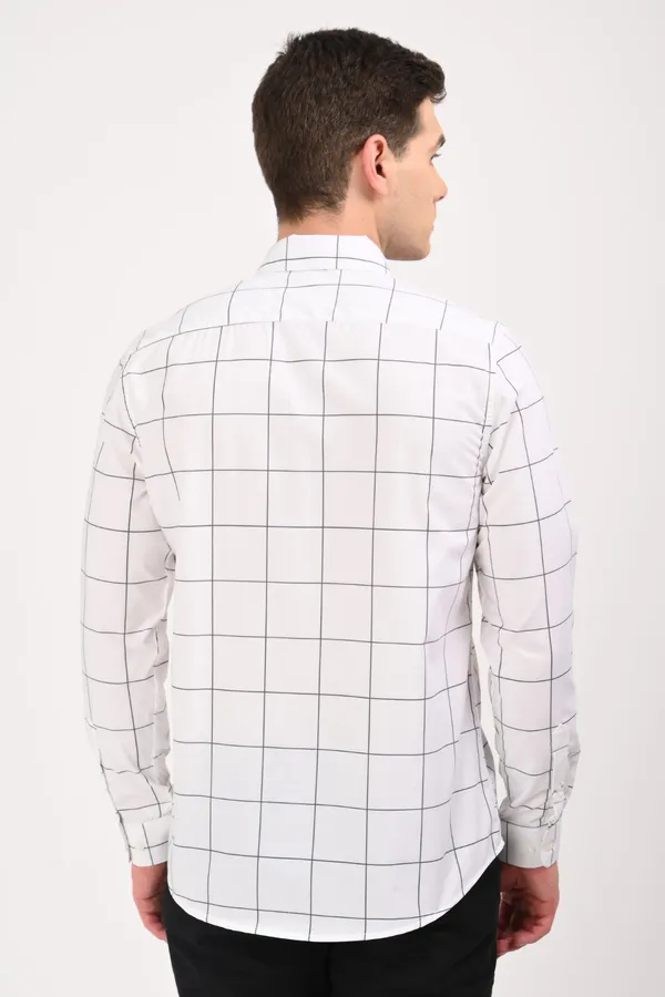 White_Cotton_Regular_checkered_shirt_For_Men