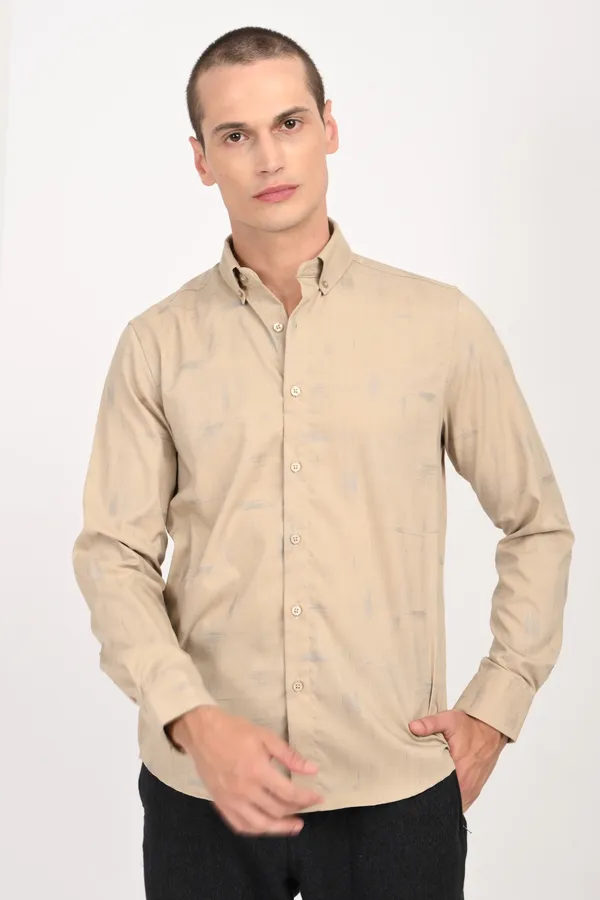 Cream_Cotton_Regular_Shirts_For_Men