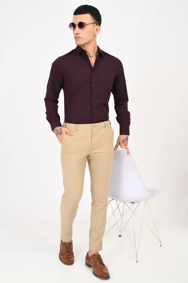 Woody_Brown_Plain_Full_Sleeve_Shirt
