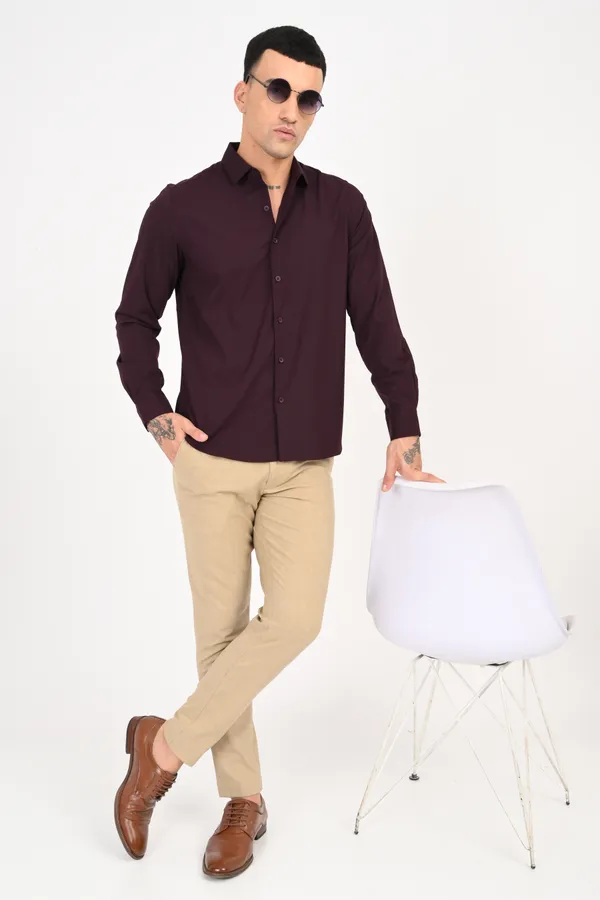 Woody_Brown_Plain_Full_Sleeve_Shirt