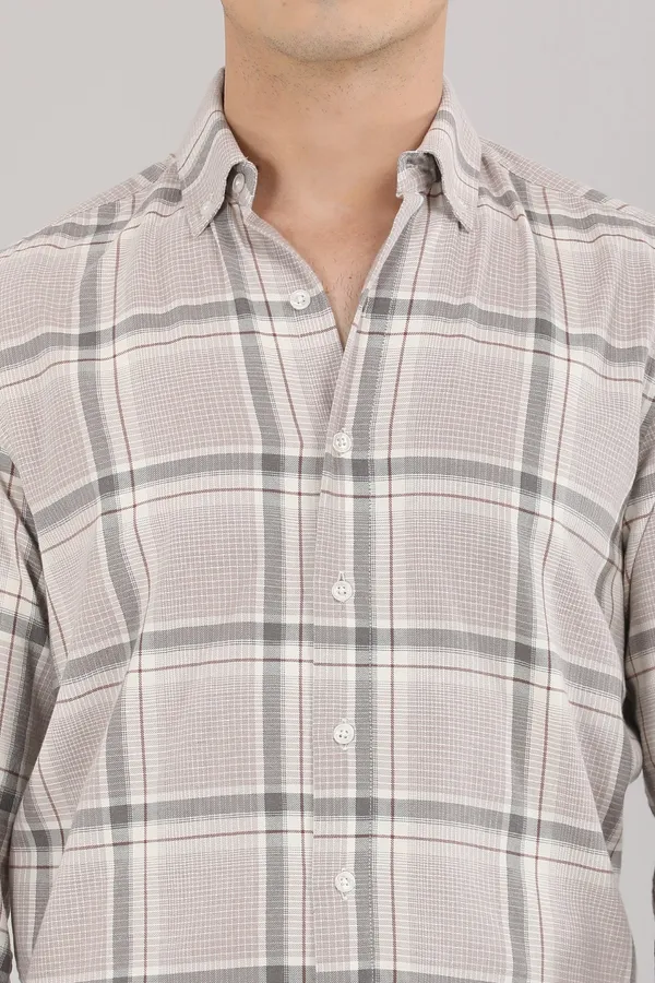 Beige_And_Grey_Plaid_Pattern_Full_Sleeve_Shirt